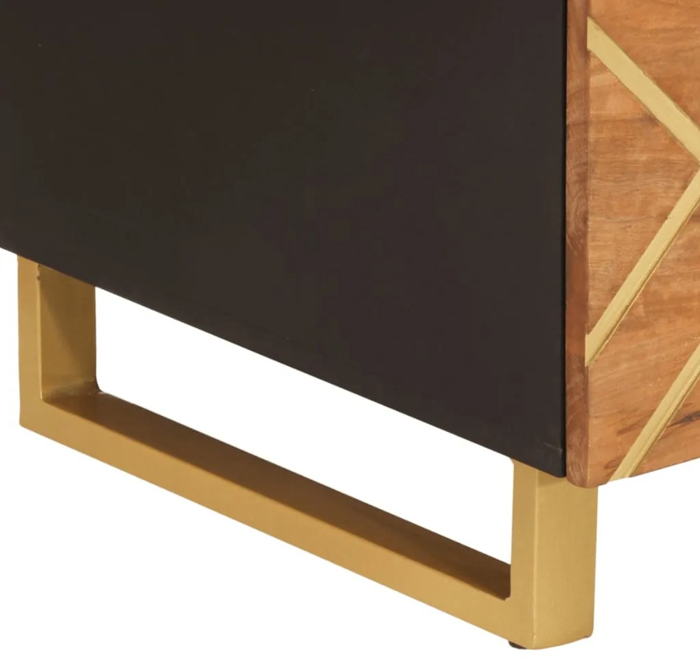 Mesa de centro 100x54x40 cm mangueira maciça castanho e preto