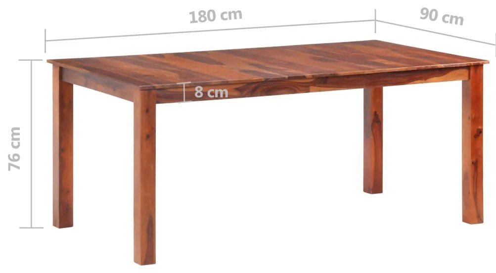 Mesa de jantar 180x90x76 cm madeira maciça