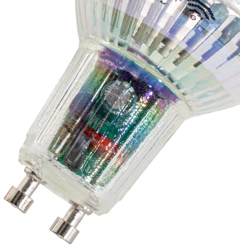 Conjunto de 5 lâmpadas LED inteligentes GU10 50 transparentes RGBW 4,5W 350 lm 2700-6000K