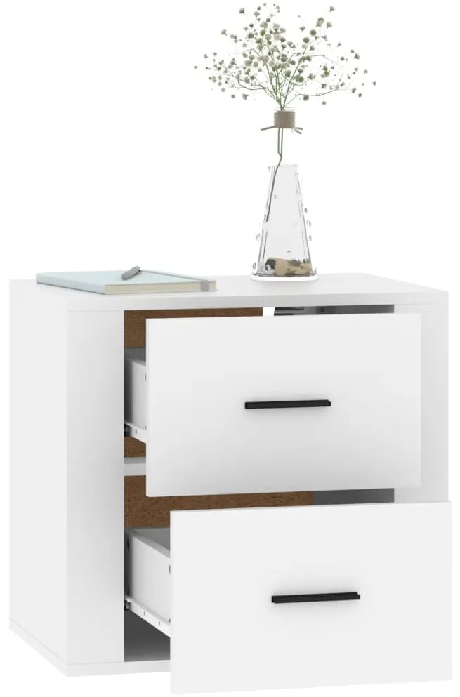 Mesa de cabeceira de parede 50x36x47 cm branco