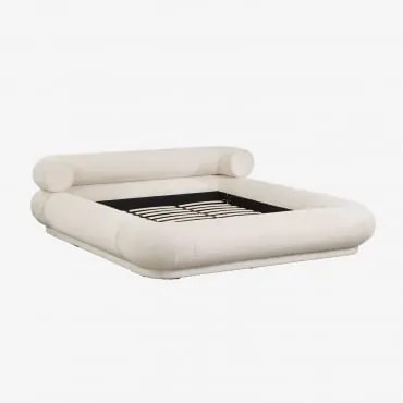 Cama Em Tecido Bouclé Bernaste 180 X 200 Cm & Bouclé Branco - Sklum