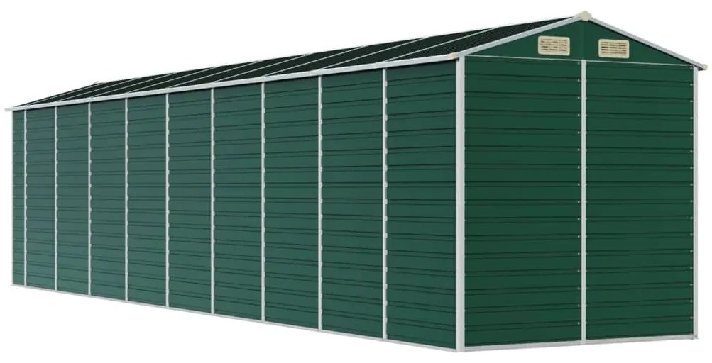 Abrigo de jardim 191x810x198 cm aço galvanizado verde