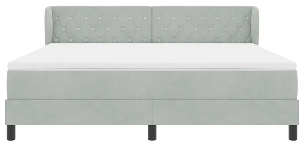 Cama Box Spring com Colchão vidaXL Cinza Claro 180x200 cm Veludo