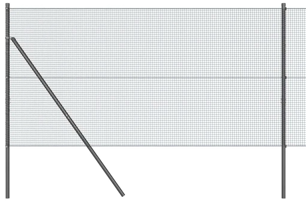 Cerca de Fio Soldada com 13 Postes Cinzento 1,4x25 m Aço