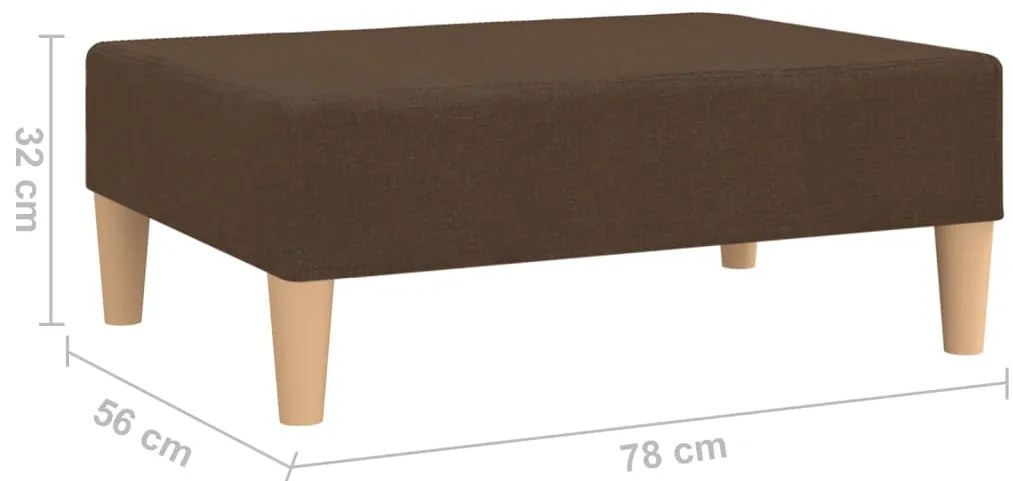 Apoio de pés tecido 78x56x32 castanho