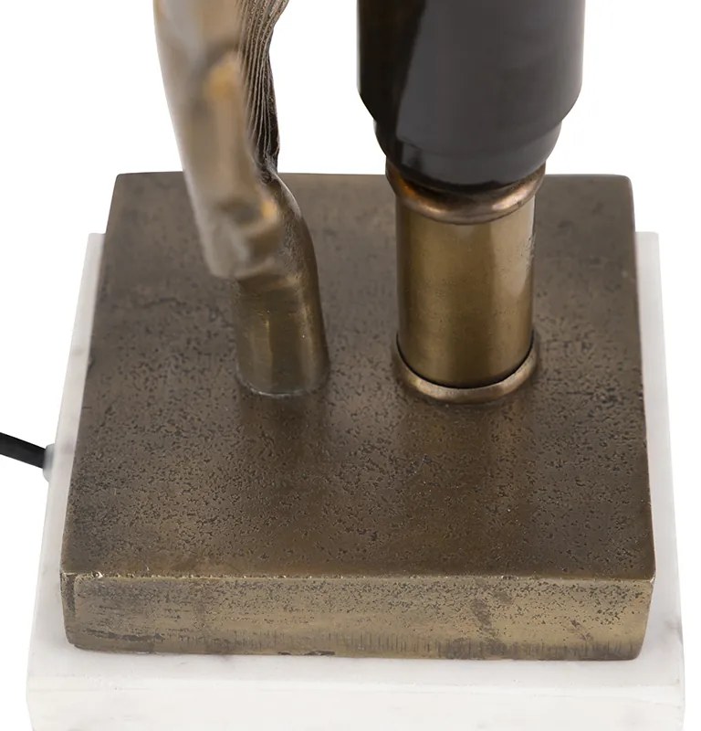 Candeeiro de mesa Art Deco bronze com base em mármore - Leaf Art Deco,Clássico / Antigo,Country / Rústico
