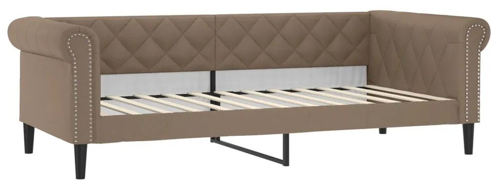 Sofá-cama com colchão 90x200 cm couro artificial cappuccino