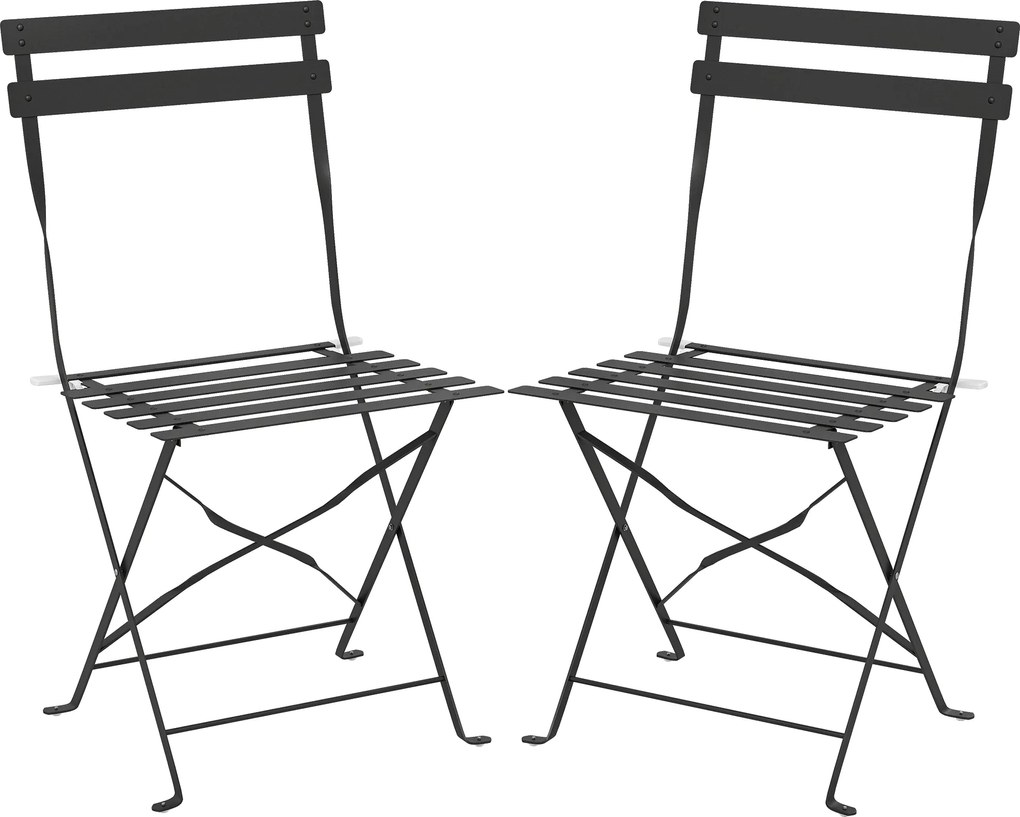 Outsunny Conjunto de 2 Cadeiras de Jardim Dobráveis com Assento em Ripas | Aosom Portugal