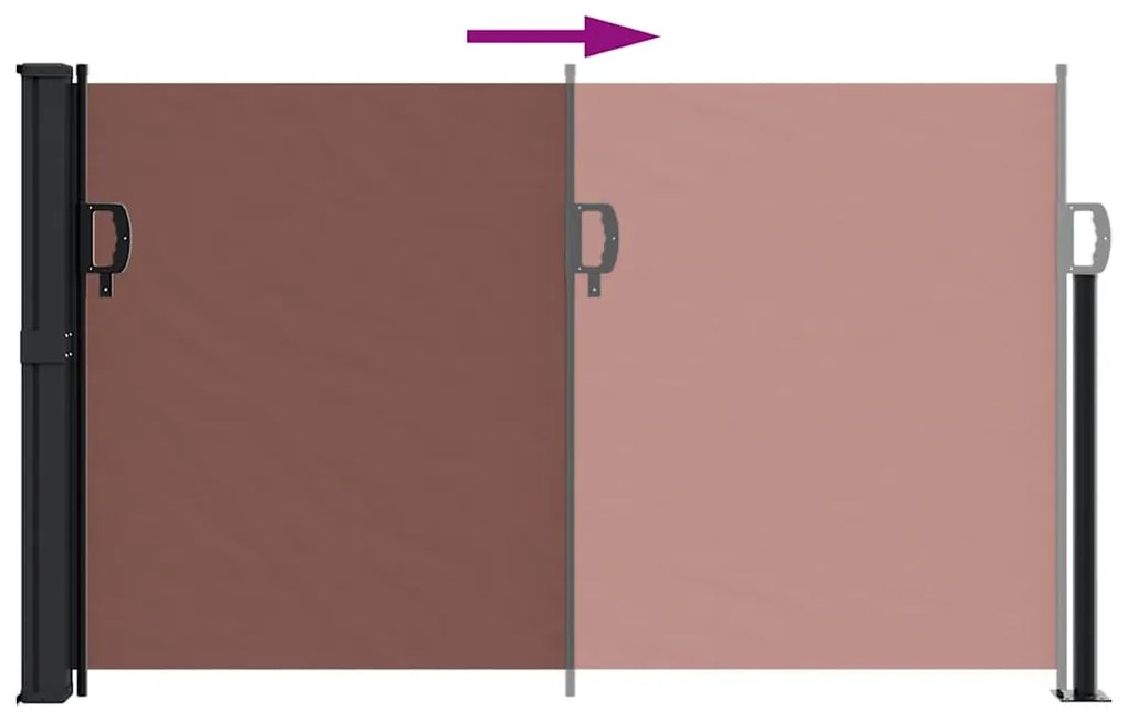 Toldo lateral retrátil 120x600 cm castanho