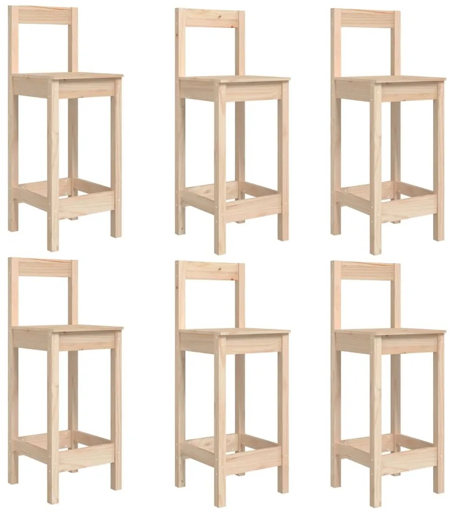 7 pcs conjunto de bar para jardim pinho maciço