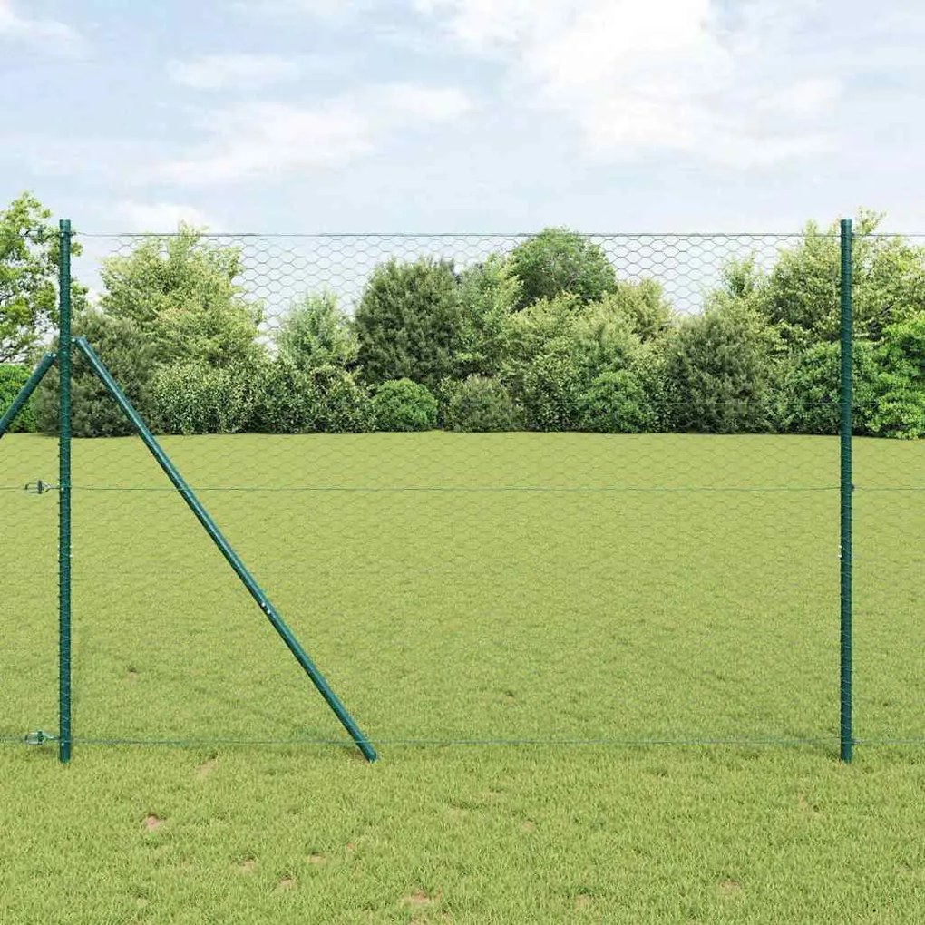 vidaXL Cerca Hexagonal Verde 1000 x 160 x 0.1 cm