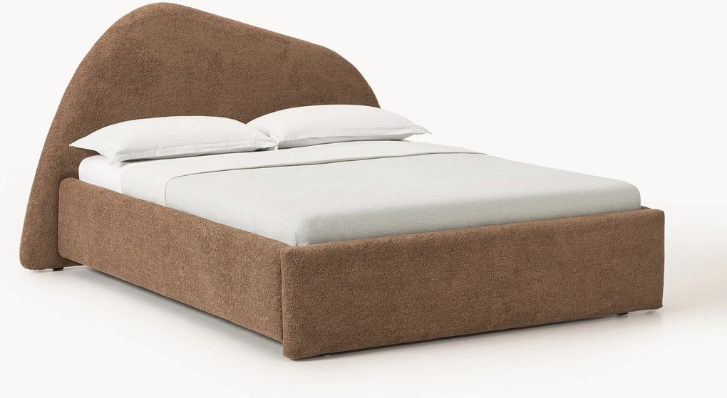 Cama estofada em bouclé Gary