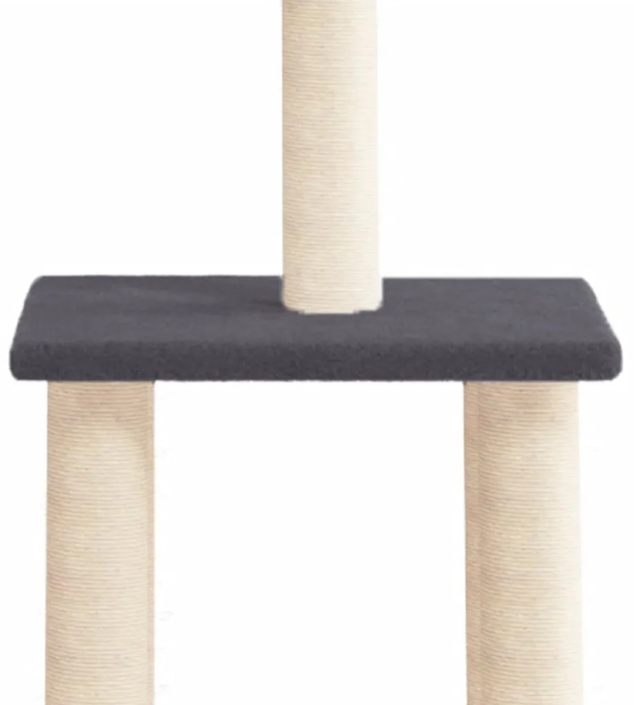 Árvore p/ gatos postes arranhadores sisal 85,5 cm cinza-escuro