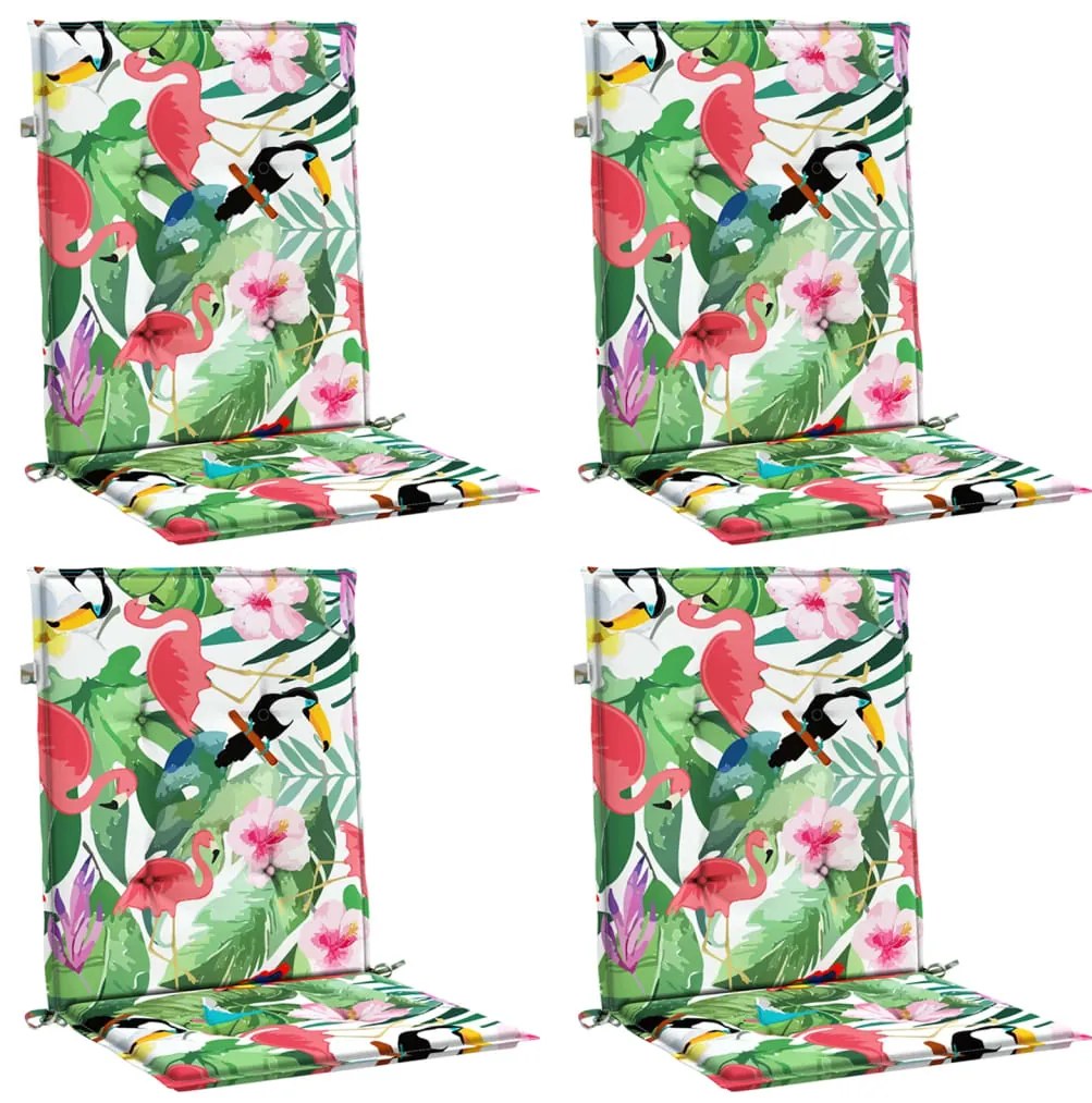 Almofadões para cadeira de encosto baixo 4 pcs tecido multicor