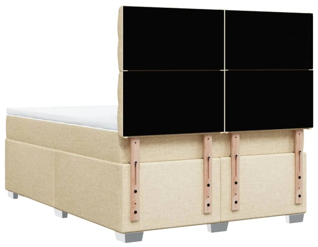 Cama com molas/colchão 140x200 cm tecido cor creme