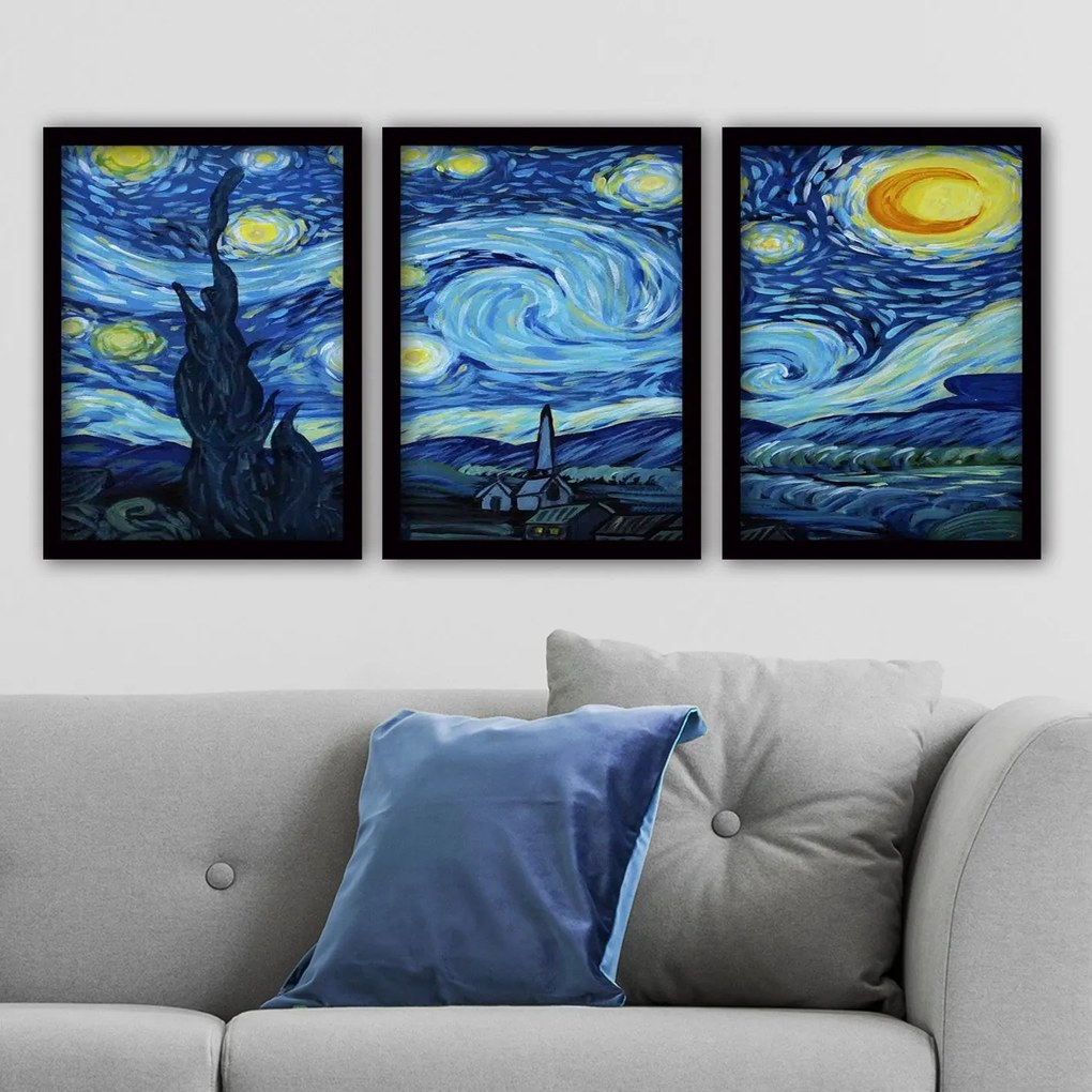 Quadro Decorativo com Moldura 3SC190 – Multicolor – 35 x 45 cm (3 Peça