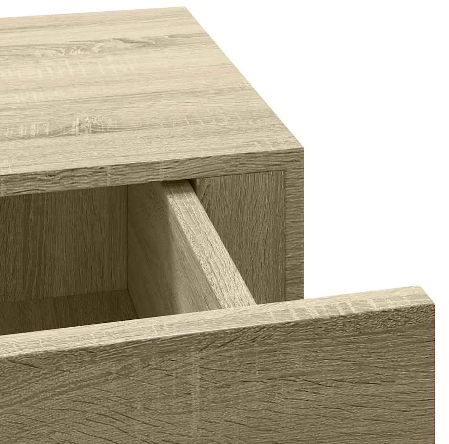 Prateleiras parede c/ gavetas 2 pcs MDF 60x23,5x10 cm carvalho