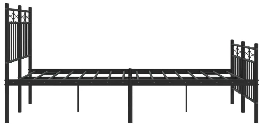 Estrutura de cama com cabeceira e pés 120x190 cm metal preto