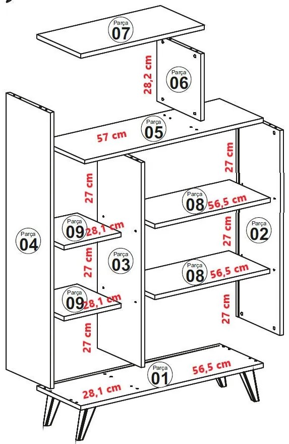 Estante Form – Branco – 90 cm x 132 cm x 32 cm