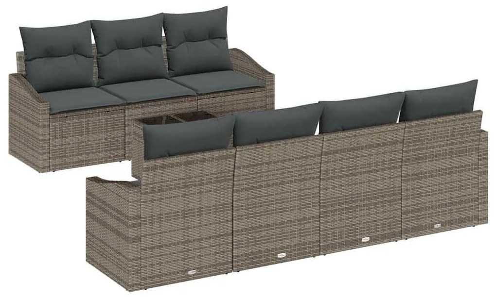 Conjunto de Sofá de Jardim de 8 Peças com Almofadas de Rattan Sintétic