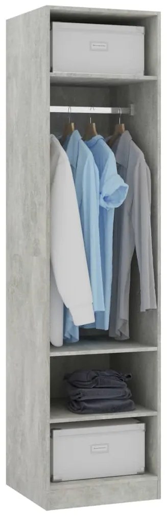 Roupeiro 50x50x200 cm derivados de madeira cinzento cimento