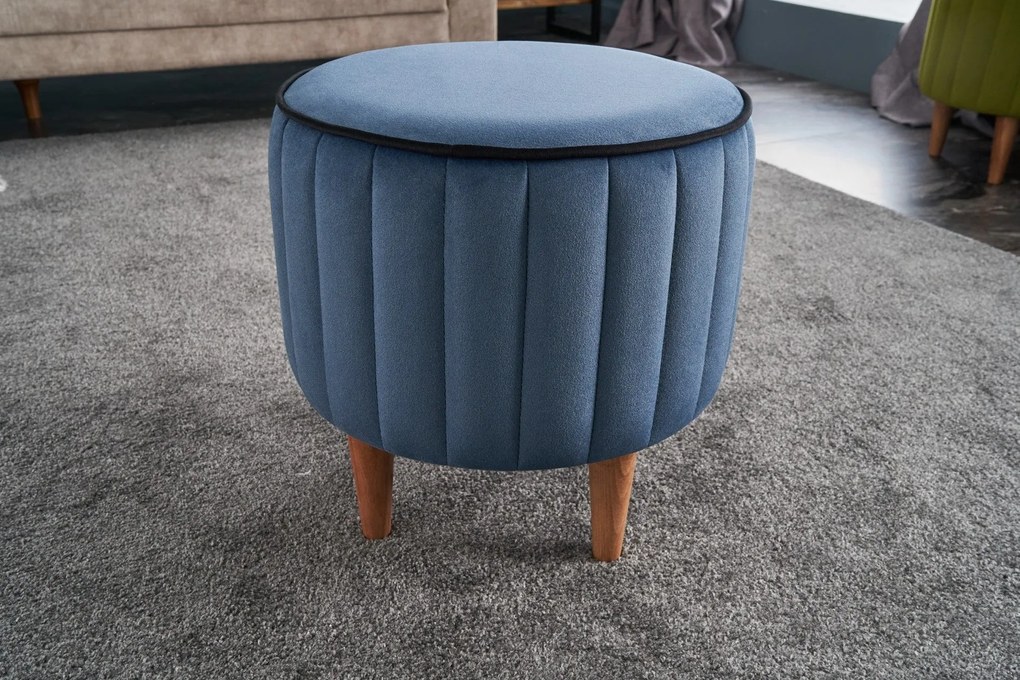 Pouffe Lindy – Azul – 40 x 40 x 40 cm