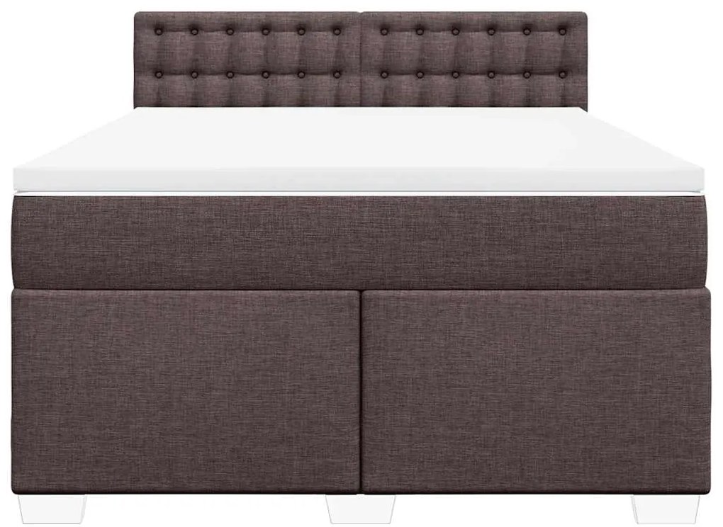 Cama com molas/colchão 140x190 cm tecido castanho-escuro