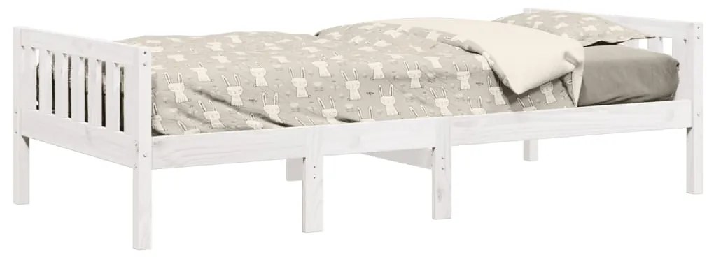 Cama de criança sem colchão 90x200 cm pinho maciço branco