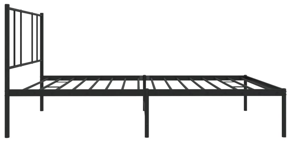 Estrutura de cama com cabeceira 100x190 cm metal preto