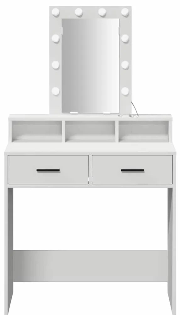 Mesa de Maquilhagem com Luzes LED Brancas 79x41x140 cm