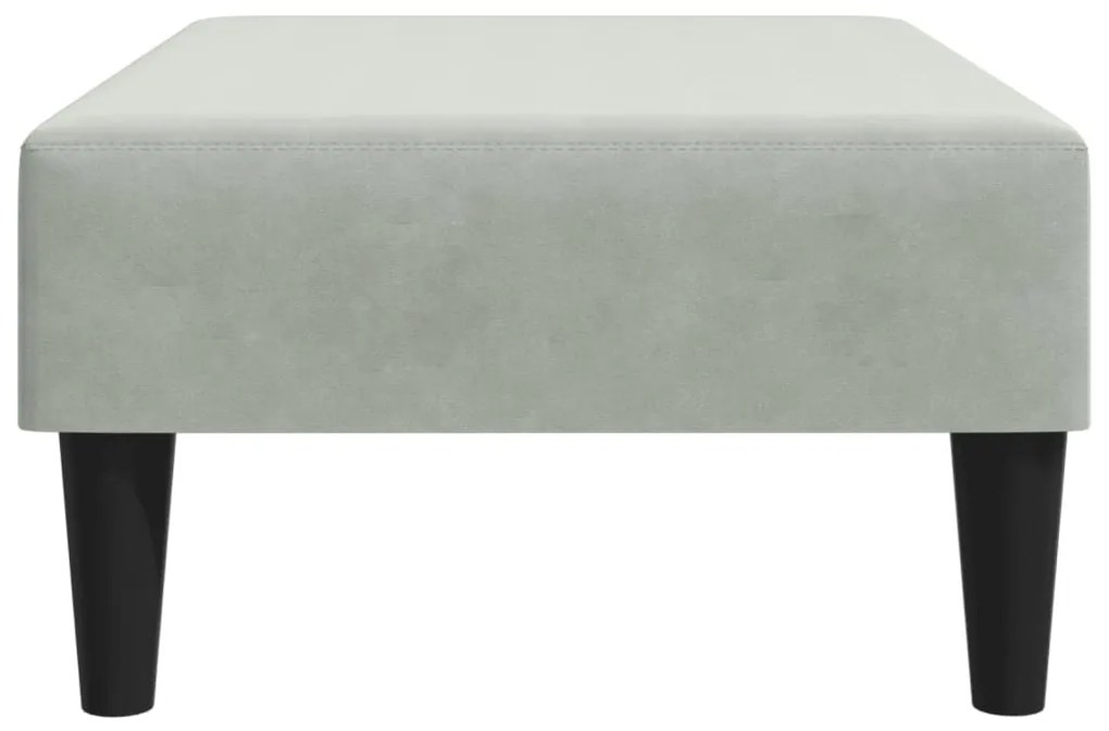 Apoio de pés 77x55x31 cm veludo cinzento-claro