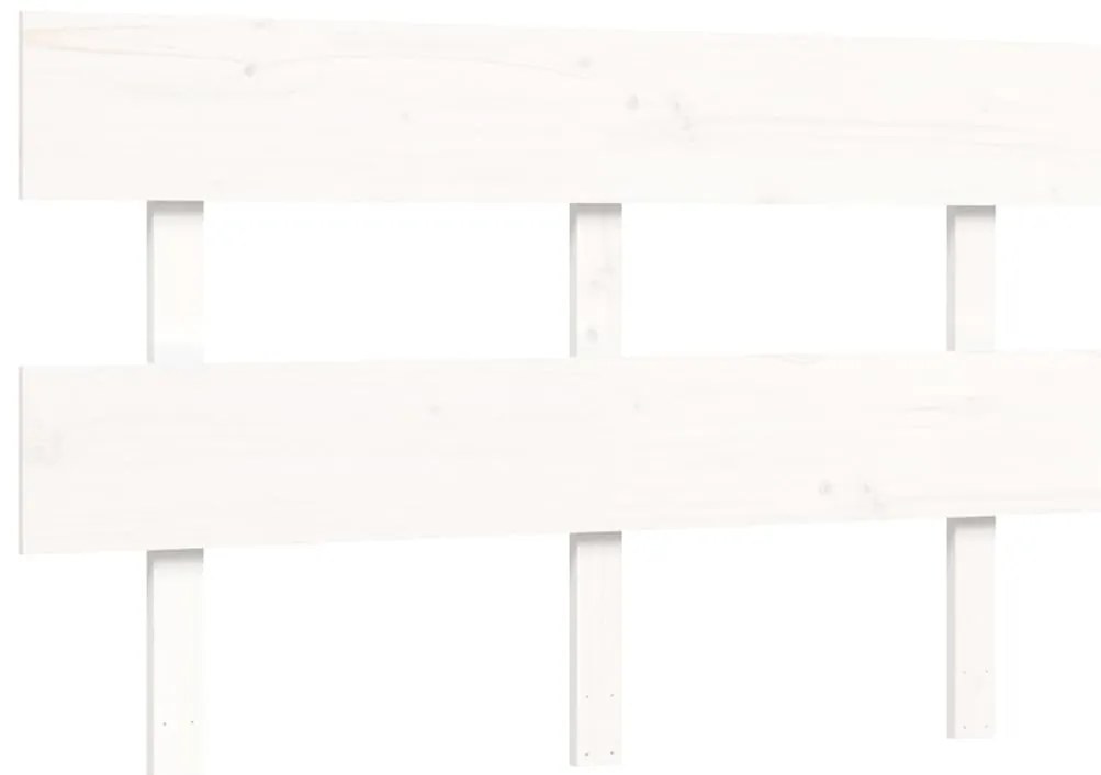 Estrutura de cama com cabeceira 120x200cm madeira maciça branco