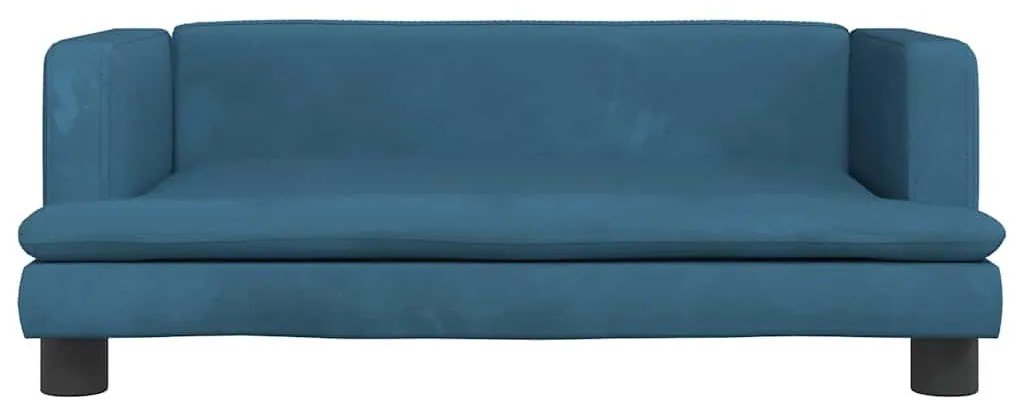 Cama para cães 80x45x30 cm veludo azul
