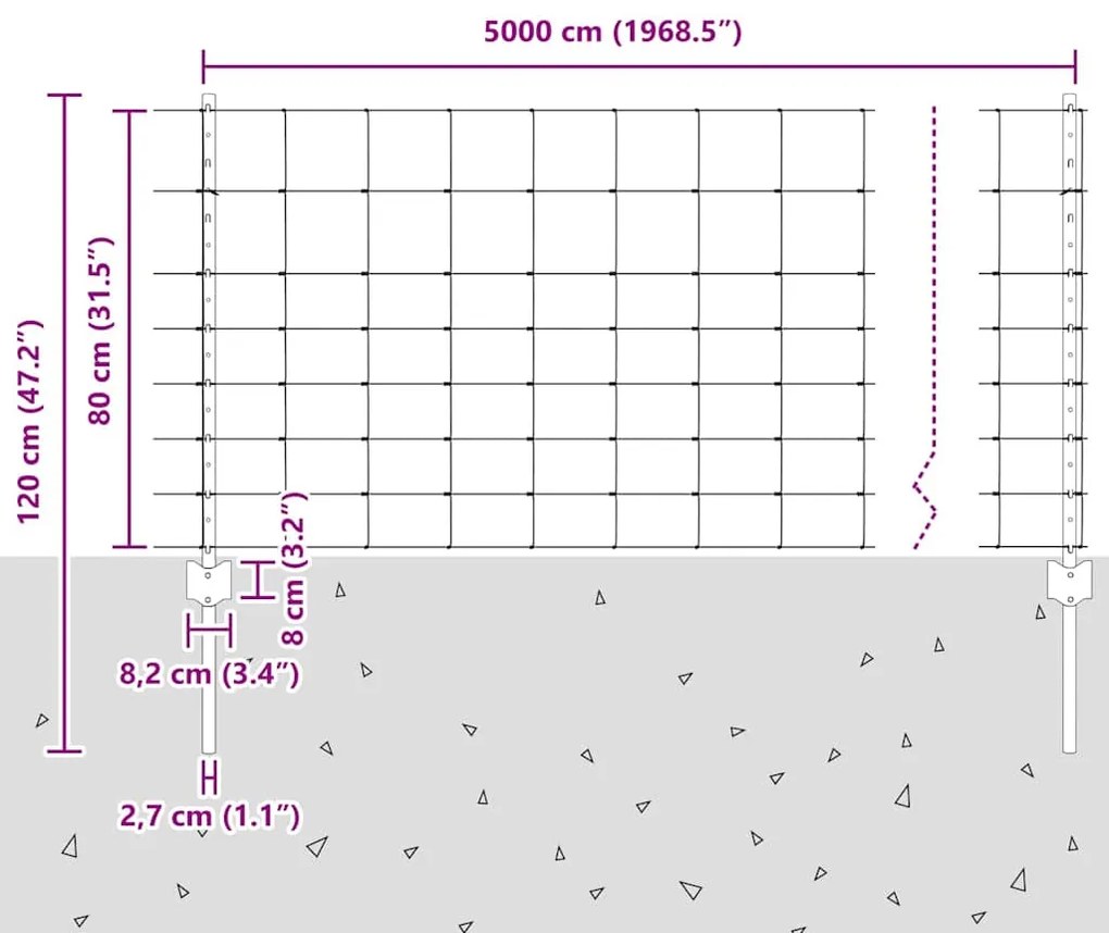 Postes de Cerca vidaXL 11 pcs U-Channel 80 cm Aço Galvanizado