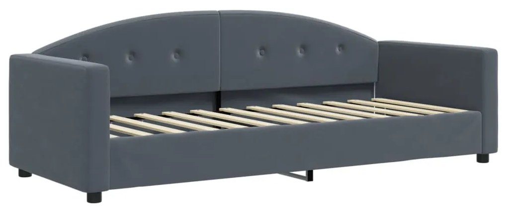 Sofá-cama com colchão 80x200 cm veludo cinzento-escuro