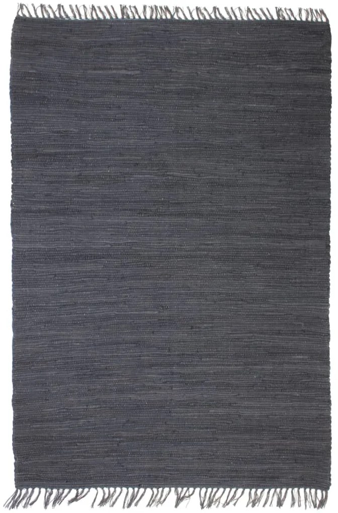 vidaXL Tapete chindi tecido à mão algodão 160x230 cm antracite