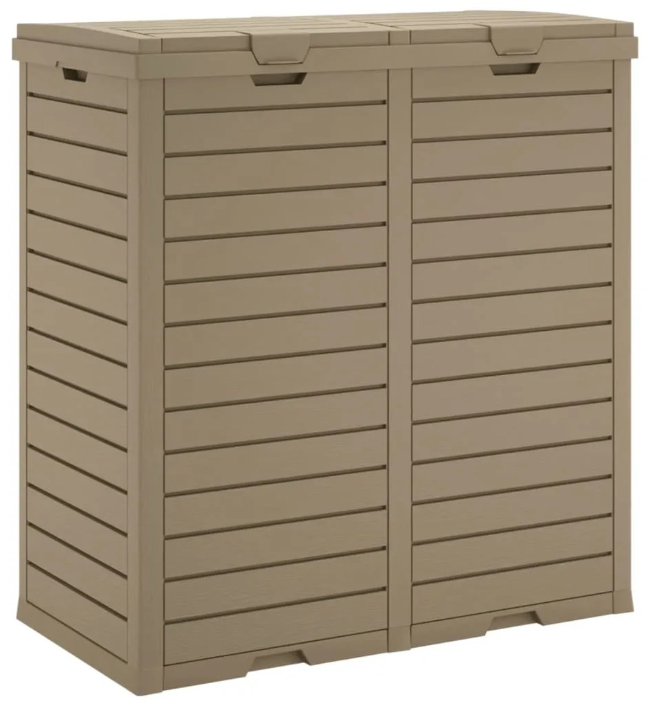 Caixote lixo exterior 78x41x86 cm polipropileno castanho-claro