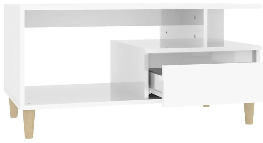 Mesa centro 90x49x45 cm derivados de madeira branco brilhante