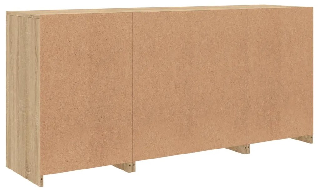 Aparador com luzes LED 142,5x37x67 cm carvalho sonoma