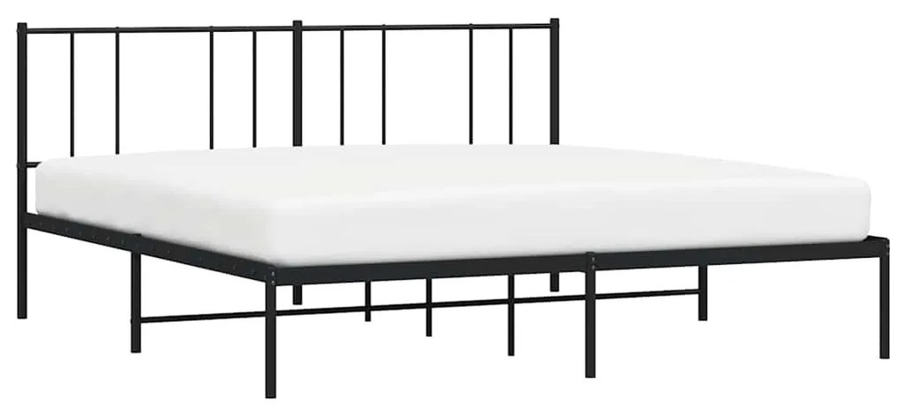 Estrutura de cama com cabeceira 193x203 cm metal preto