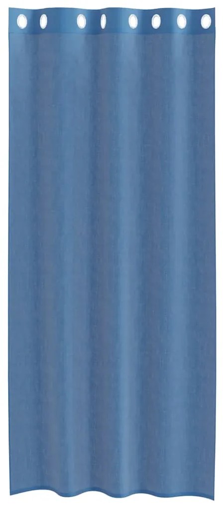 Cortinas de voile com ilhós 2 pcs azul real