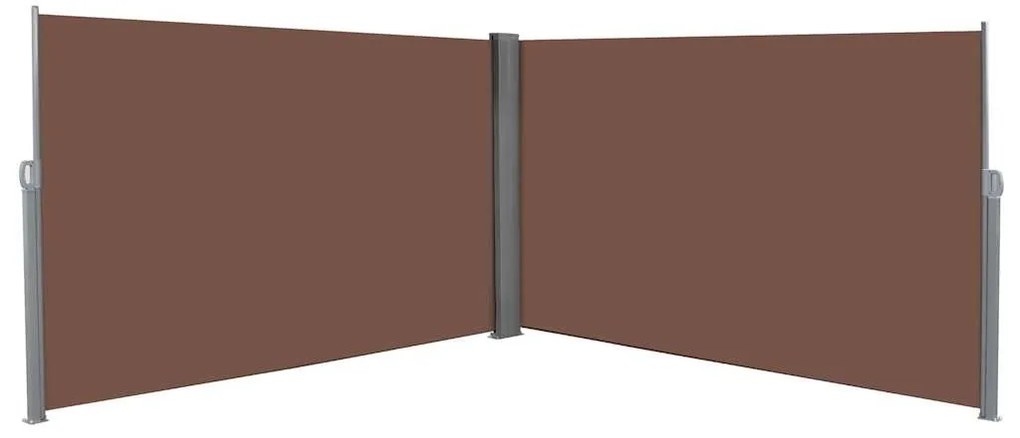 vidaXL Toldo lateral retrátil 180x600 cm castanho