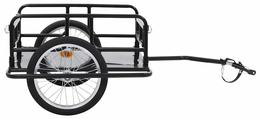 Reboque para bicicleta 130x73x48,5 cm aço preto