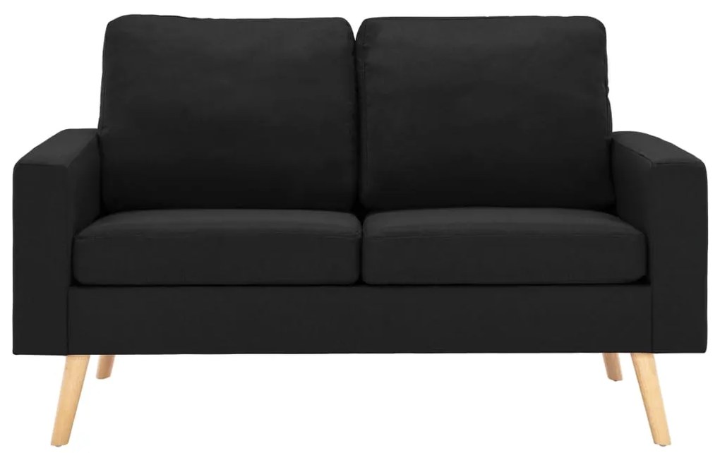 2 pcs conjunto de sofás tecido preto
