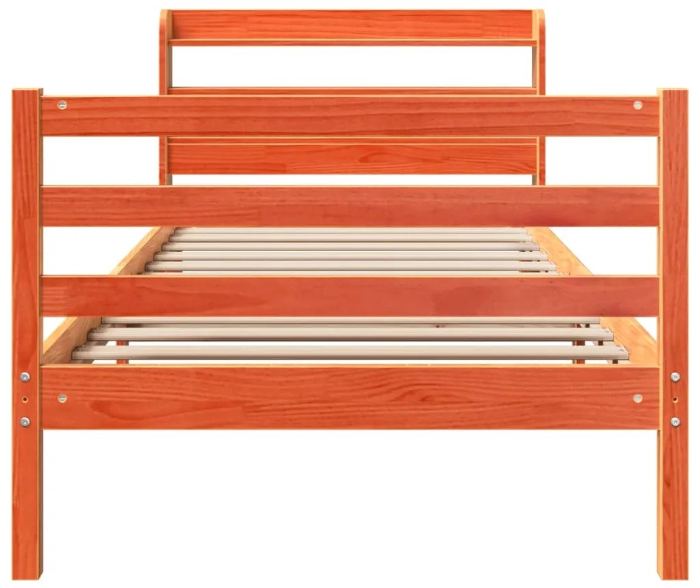 Cama sem colchão 90x200 cm pinho maciço castanho-mel