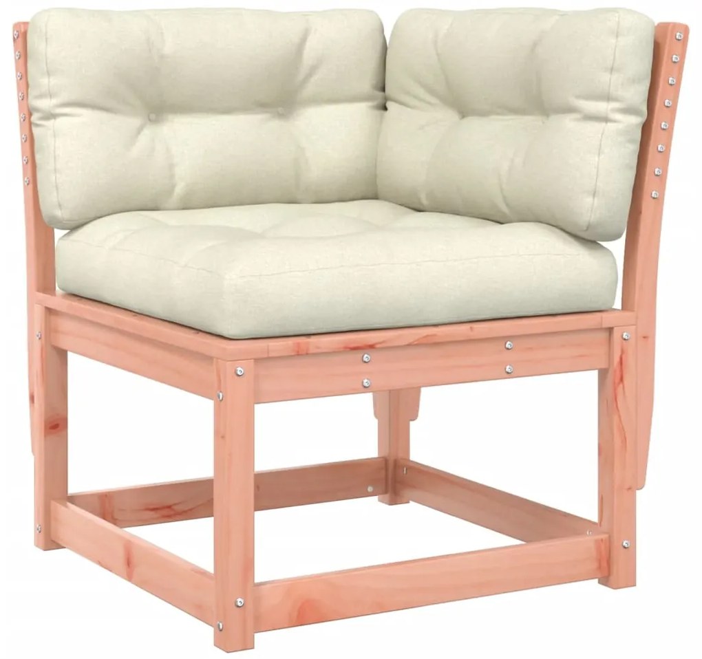 8 pcs conj. lounge jardim c/ almofadões madeira douglas maciça