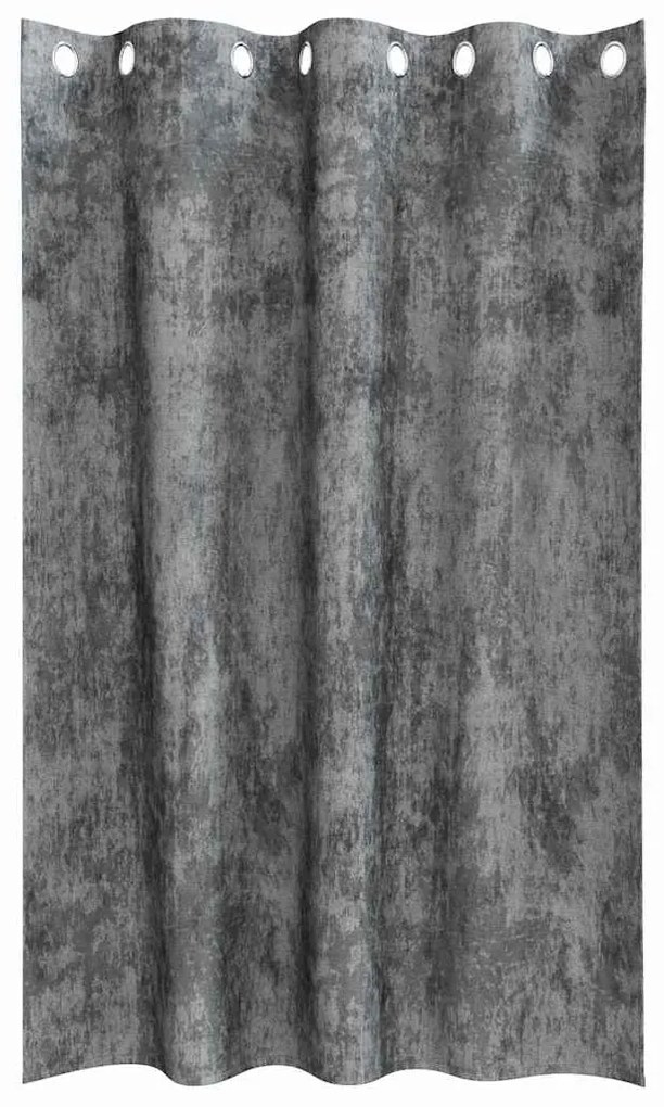 Cortinas de Veludo 2 peças com Ilhós Cinza 175x140 cm