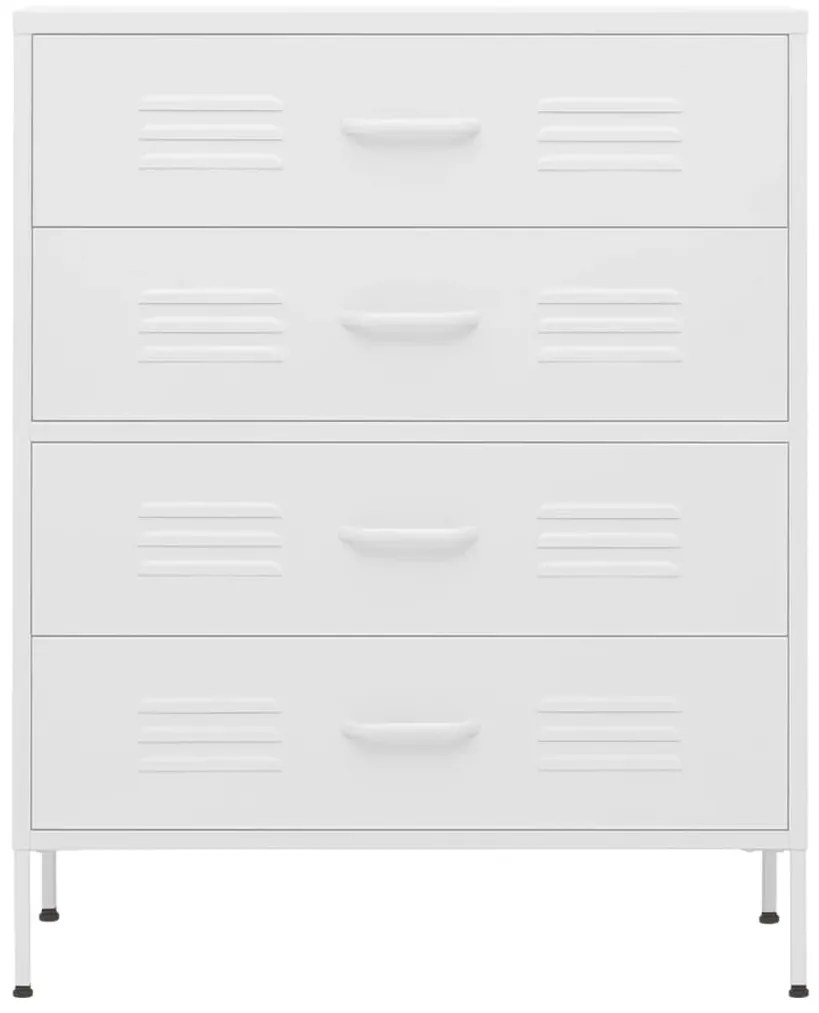 Cómoda/aparador com gavetas aço 80x35x101,5 cm branco
