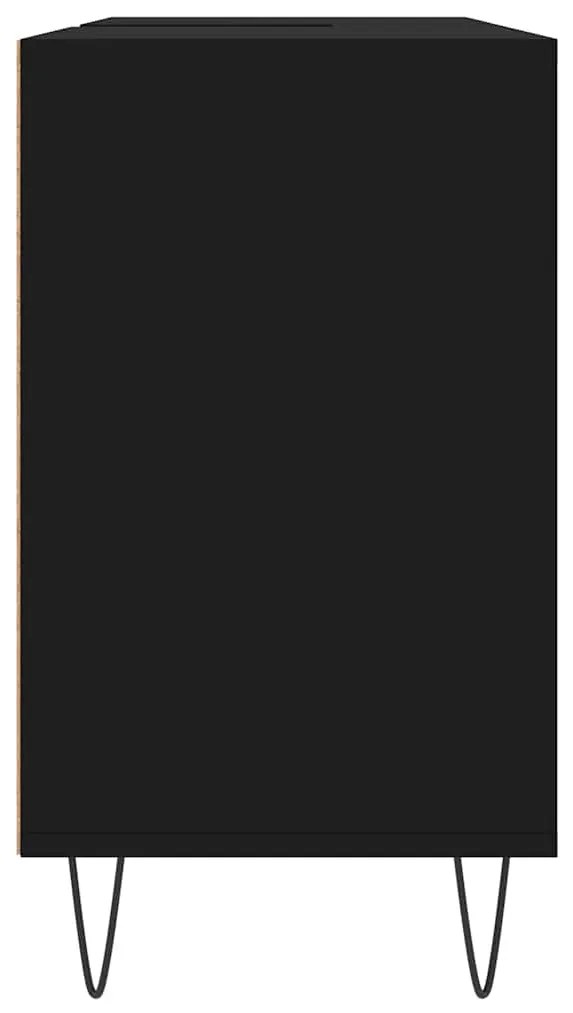 Armário de casa de banho 80x33x60 cm derivados de madeira preto