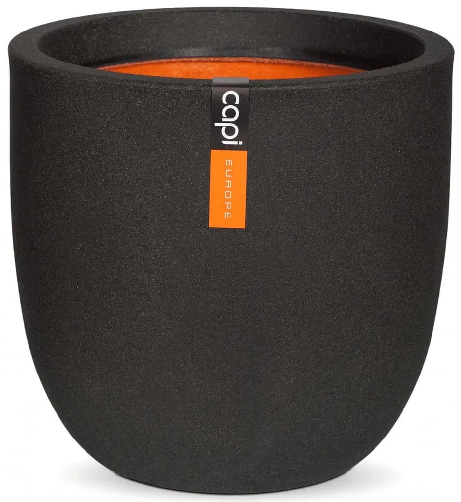 424347 Capi Vaso oval Urban Smooth 35x34 cm preto KBL932
